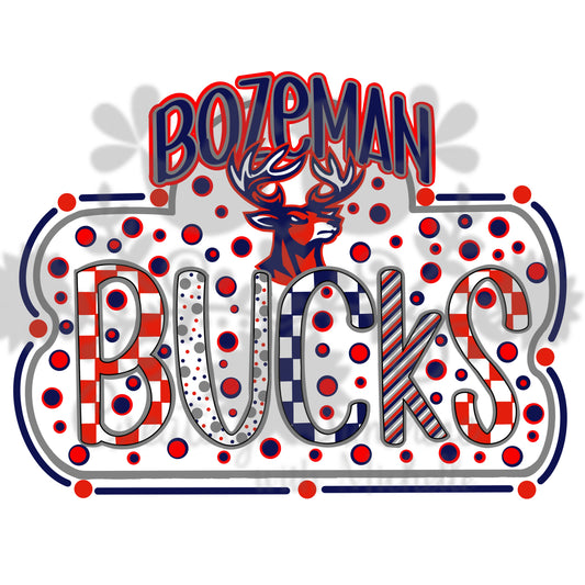 Bozeman Bucks Polka Dots PNG Digital File