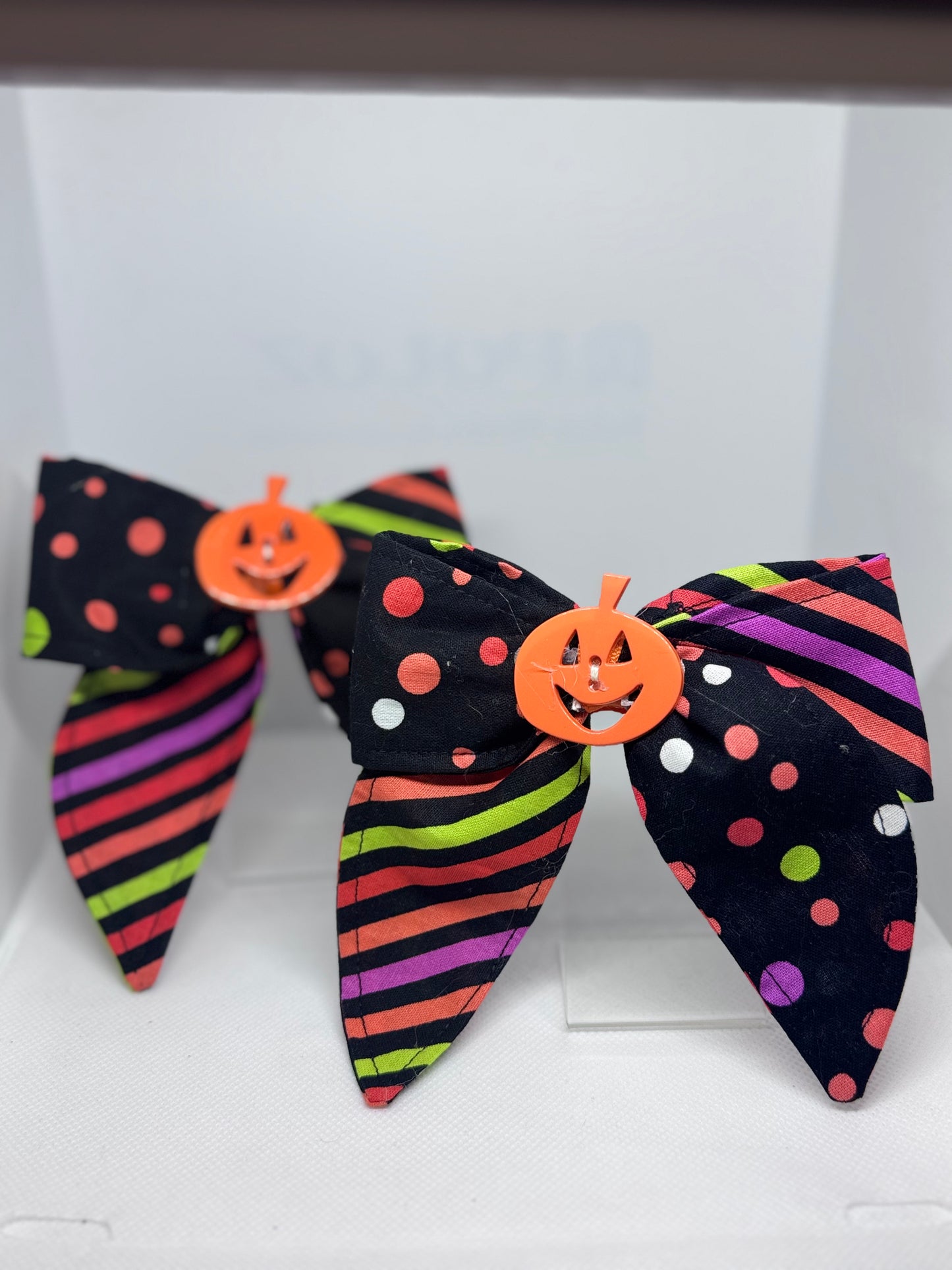Halloween Dots and Stripes Sailor Bow