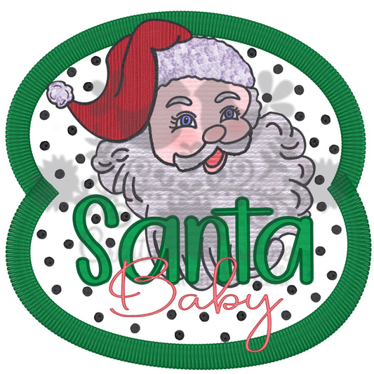 Santa Baby Faux Embroidery PNG Digital File