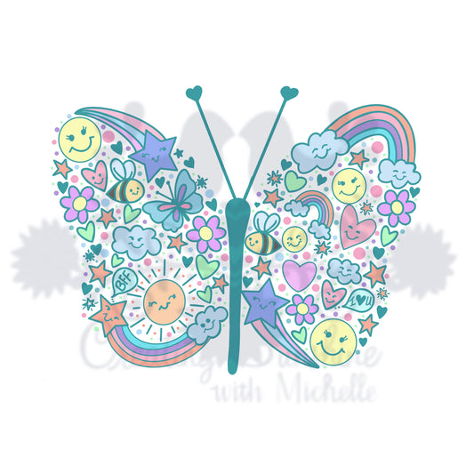 Sunny Time Butterfly PNG Digital File