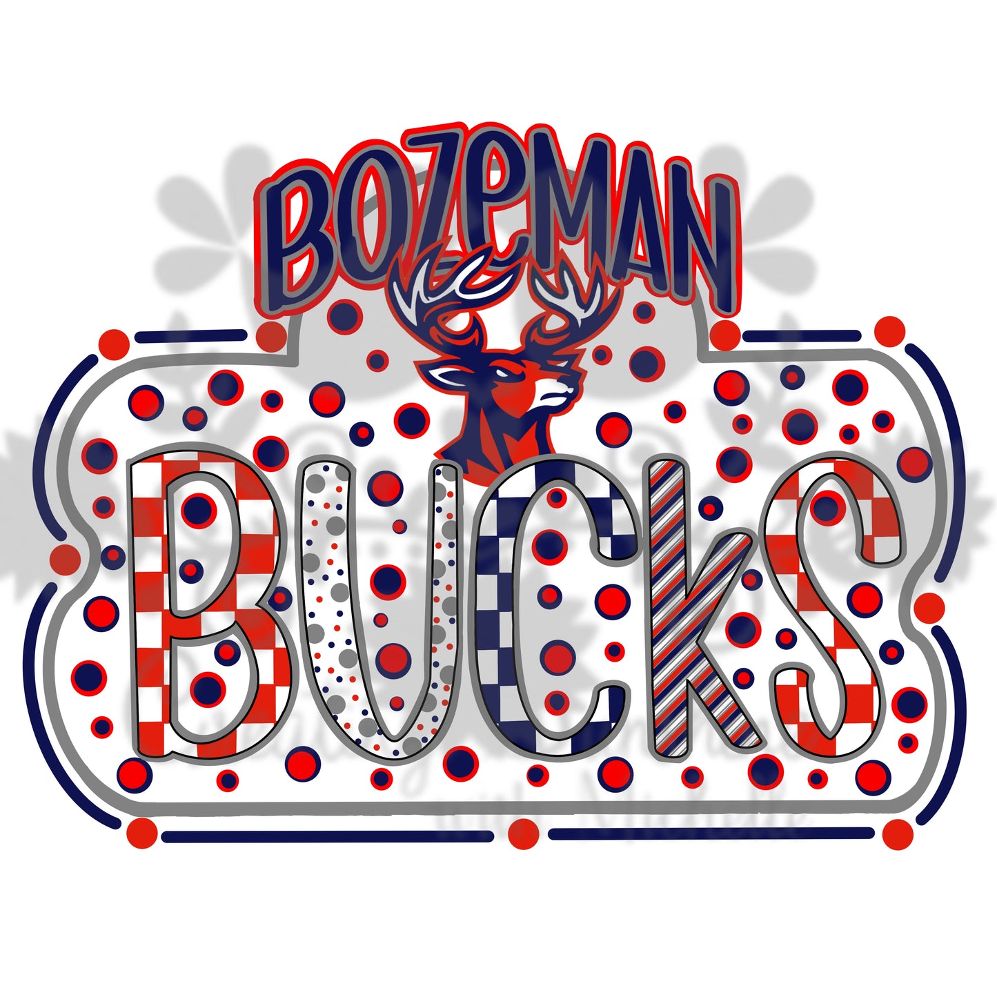 Bozeman Bucks Polka Dots PNG Digital File