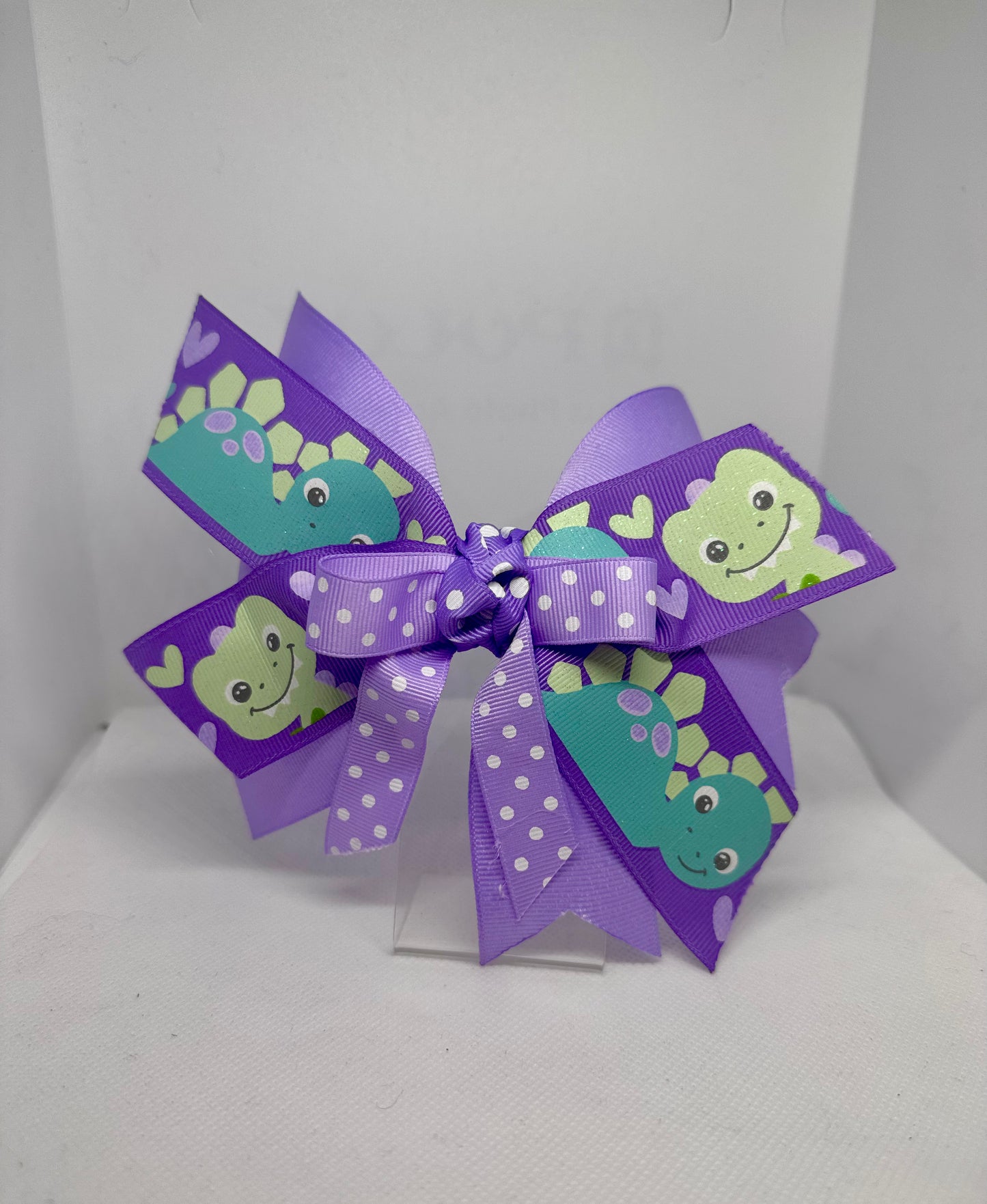 Cute Dino Bow in Lavender