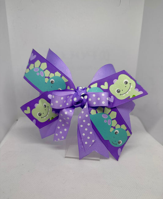 Cute Dino Bow in Lavender
