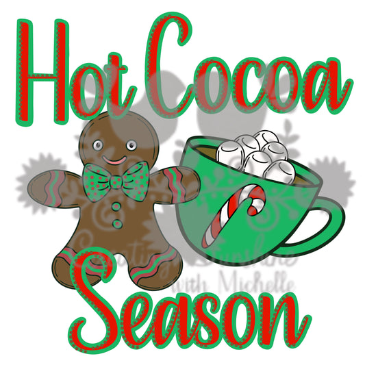 Hot Cocoa Season Gingerbread Mug PNG Digital File