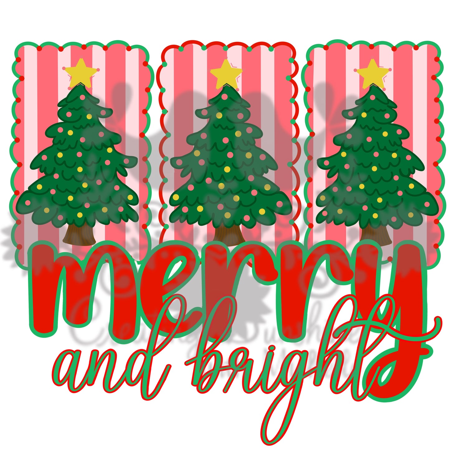 Merry and Bright Trees with Frames