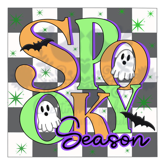 Spooky Season Checkerboard PNG Digital File